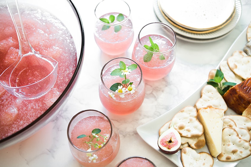 Pink Ginger Lemonade & Champagne Slush Punch | Brooke Lark | The ...