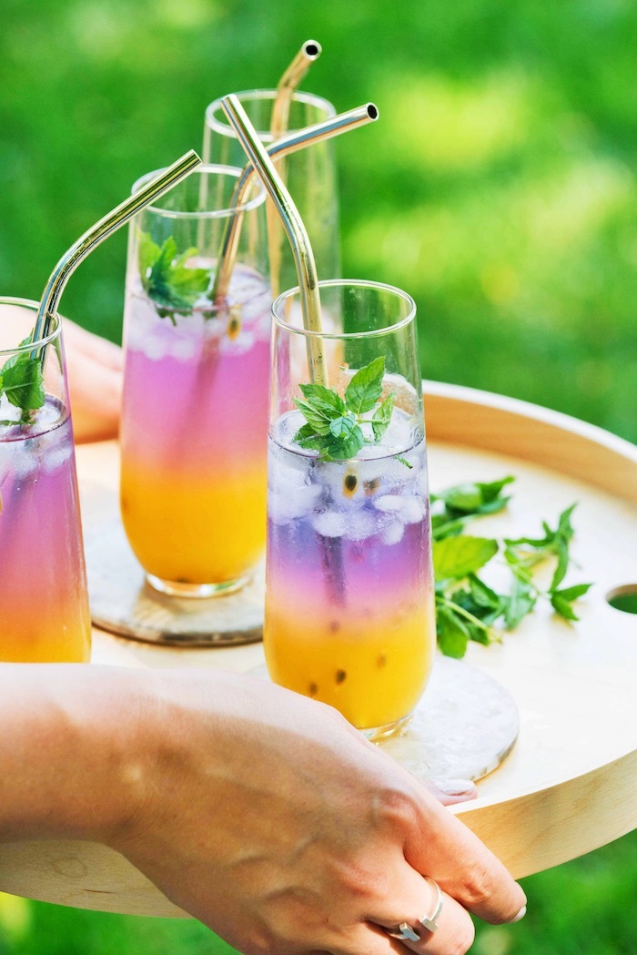 Butterfly Pea Flower Tea Cooler Drink Recipe | The Inspired Home