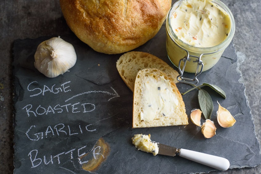 Sage Roasted Garlic Compound Butter Recipe