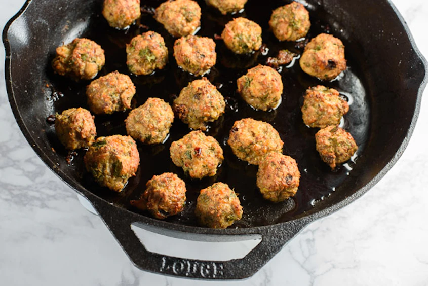 Meatballs with Pomegranate Glaze Recipe Dani Meyer | The Inspired Home