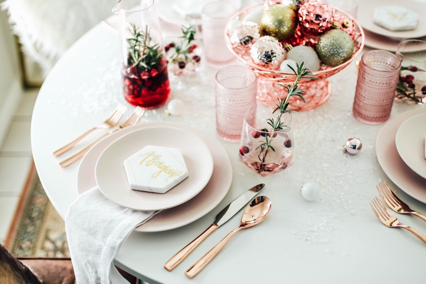 Incorporate Millennial Pink Into a Festive Table Setting This Holiday Season
