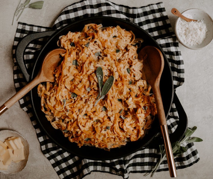 Two Ingredient Pumpkin Pasta with a Simple Brown Butter Sage Sauce