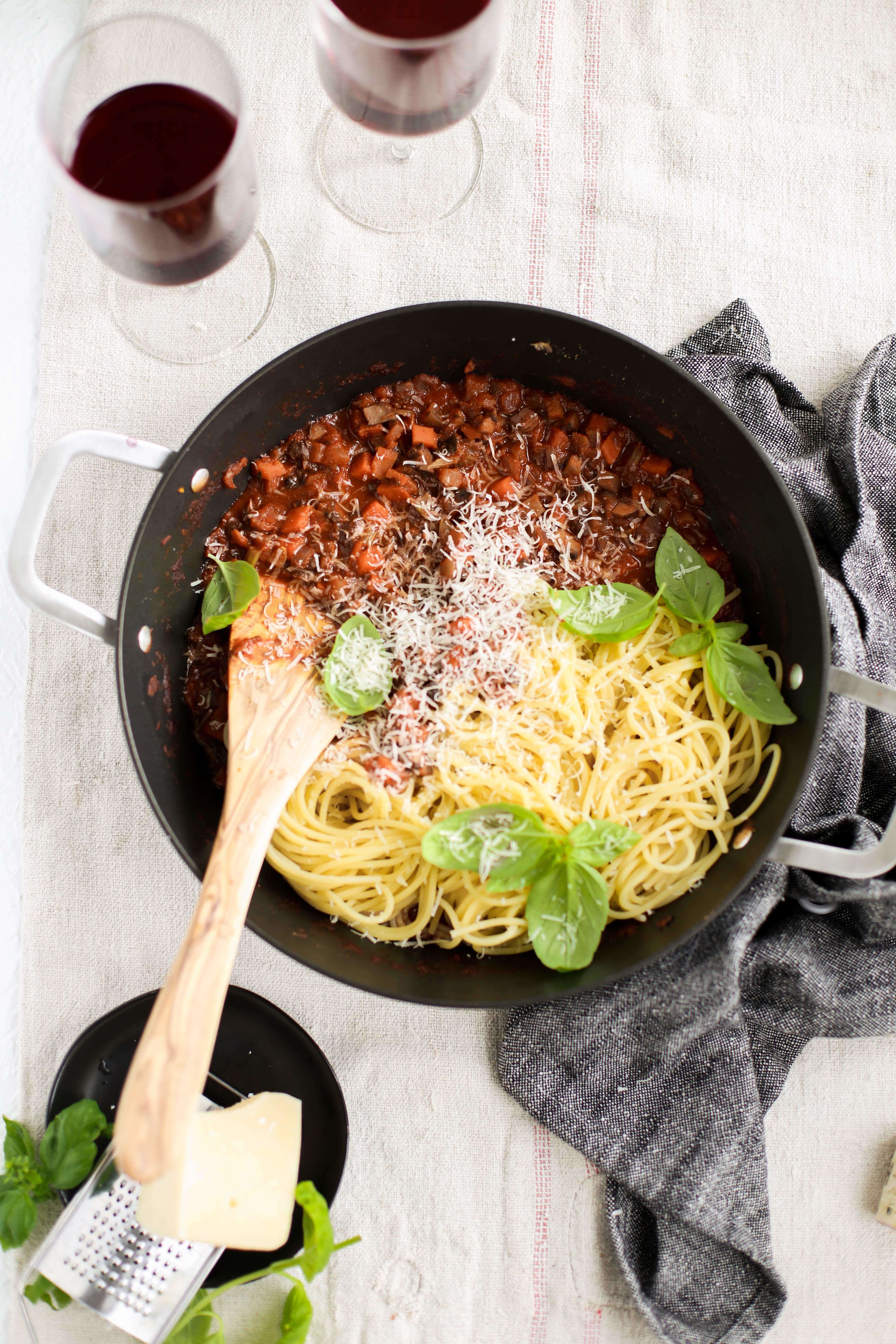 Vegetarian Spaghetti Bolognese Recipe | The Inspired Home