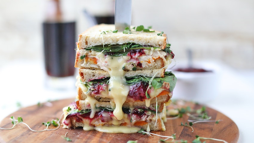 The Best Use for Thanksgiving Leftovers: Turkey, Brie, and Cranberry Panini